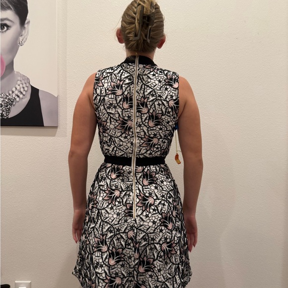 Self-Portrait Black and Pink Floral Lace Kids Dress - Picture 2 of 4